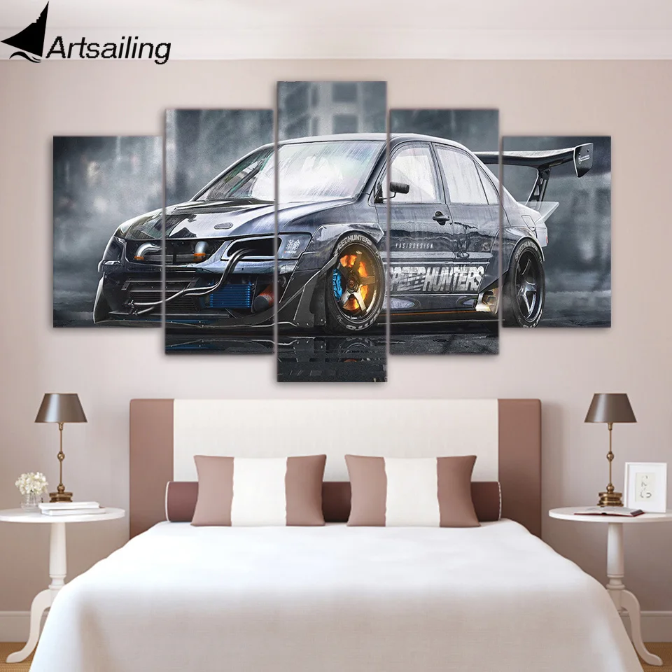 5 piece canvas painting sports car wall art HD posters and prints