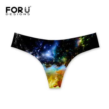 

FORUDESIGNS G-string Women Sexy Open Croton Underwear 3D Galaxy Comfort Girls Panties For Ladies Female Low Waist Intimate Panty