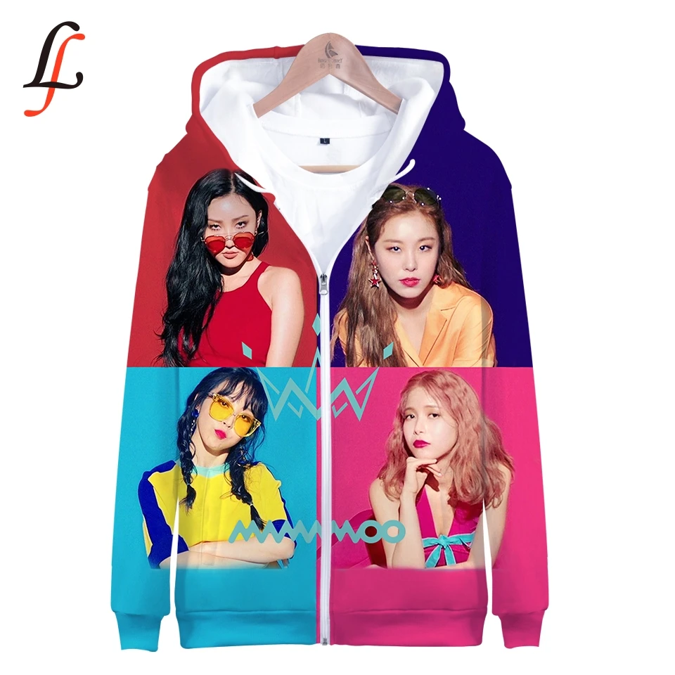 Harajuku Zip up Hoodies Sweatshirts Modis Mamamo 3D Print Casual Long Sleeve Zipper Hip Hop Kawaii Women Clothes