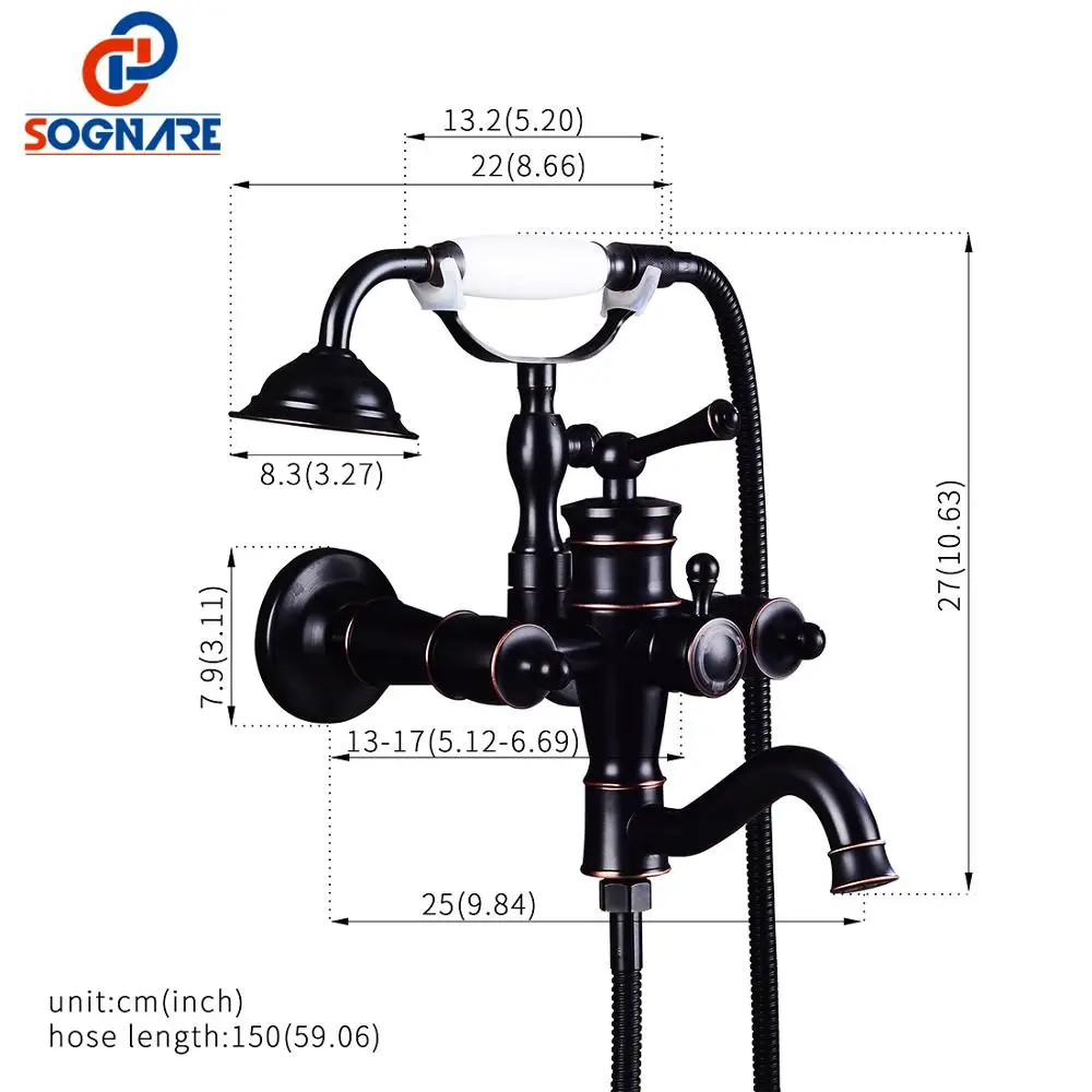 SOGNARE роскошный черный смеситель для душа для ванной комнаты настенный черный смеситель для душа набор для душа кран латунный масло потертый бронзовый кран