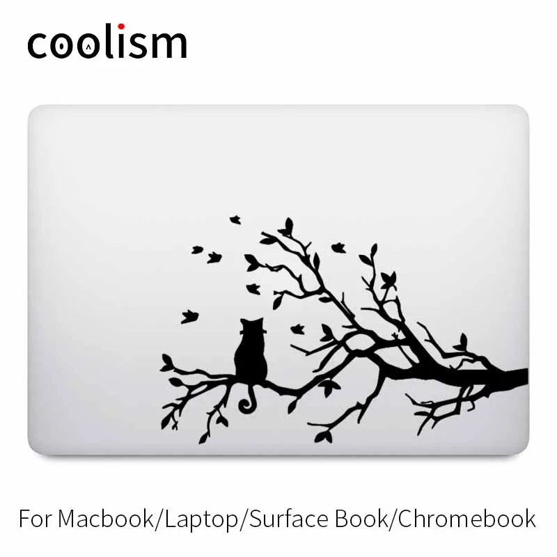 Watching Cat on Tree Laptop Decal for Apple MacBook Pro Air Retina 11 12 13 15 inch Vinyl Mac HP ASUS Dell Notebook Skin Sticker