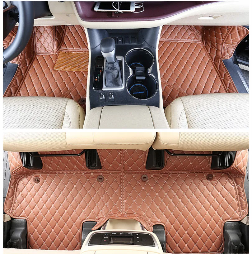 High end custom car floor mats for Toyota 2015 2016 Highlander 7seats