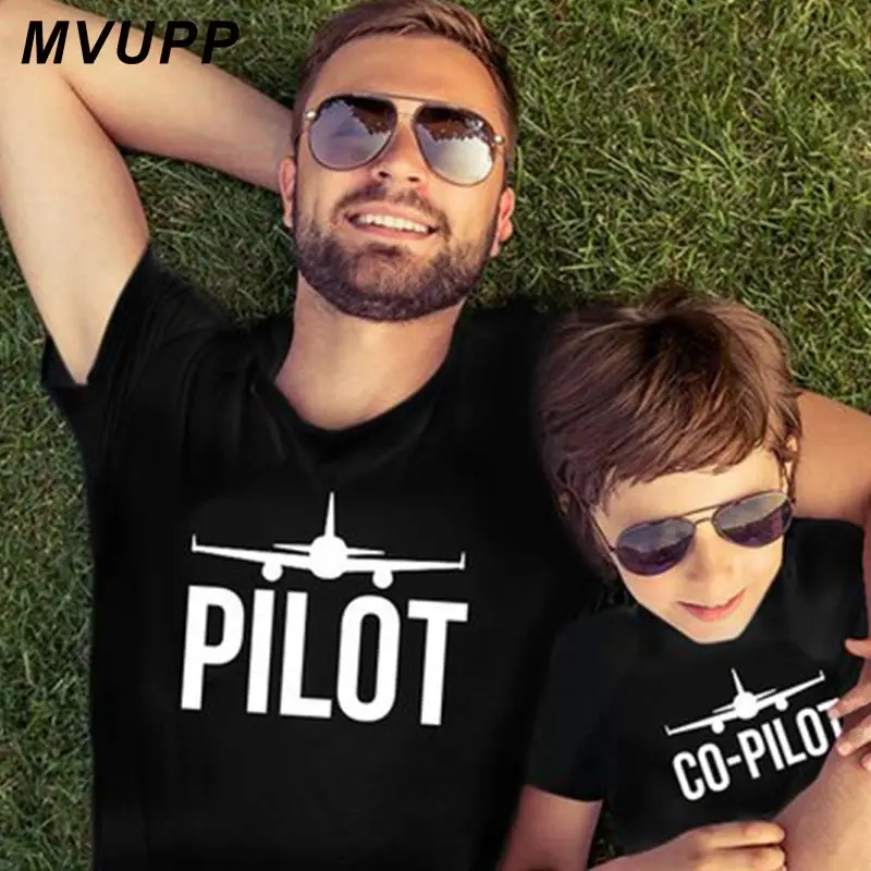 

PILOT baby girl clothes family look t shirt daddy mommy and me big sister brother summer look father mother daughter son outfits