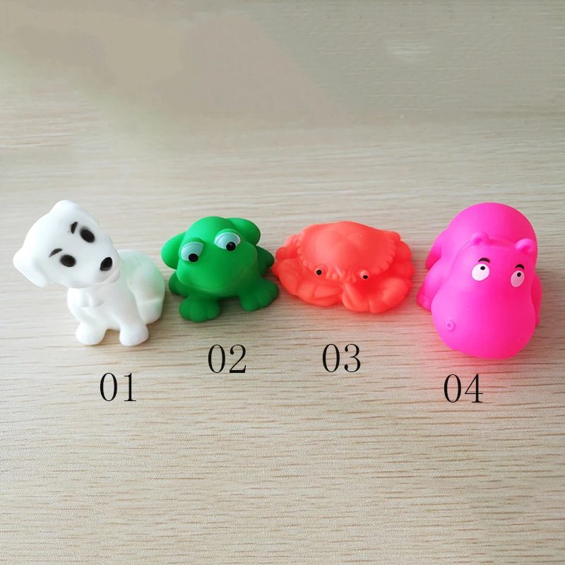 

Pet Dog Playing Chewing Toys Soft Rubber Floating Squeeze Sound Squeaky Bathing Animals Small Toy Accessories