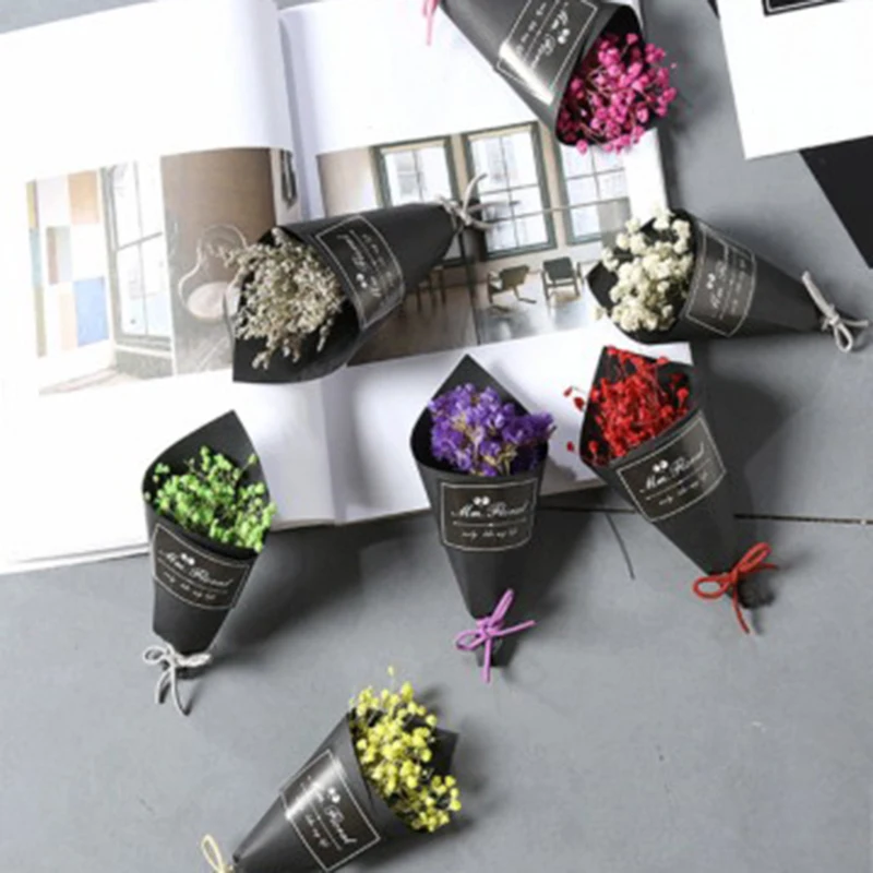 

Mini 1 Bunch Gypsophila Natural Dried Flower Forget-me-not Fake Flower Bouquet Wedding Decorative Flowers Home Decor