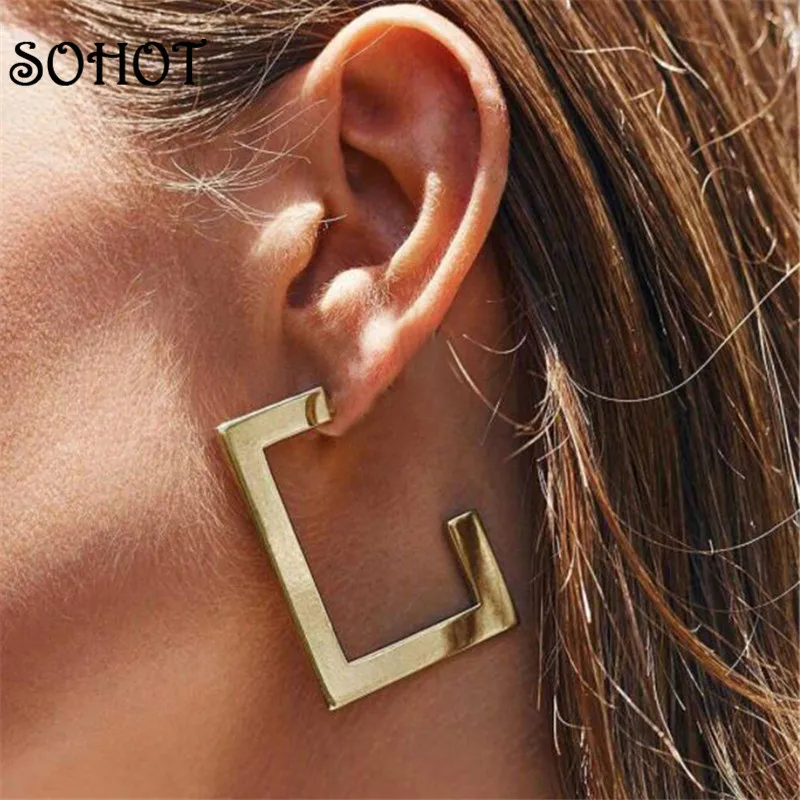 

SOHOT Trendy Alloy Square New Tidy OL Style Women Drop Earrings Chic Geometric Summer Party Major Jewelry Brincos Bijoux Gifts