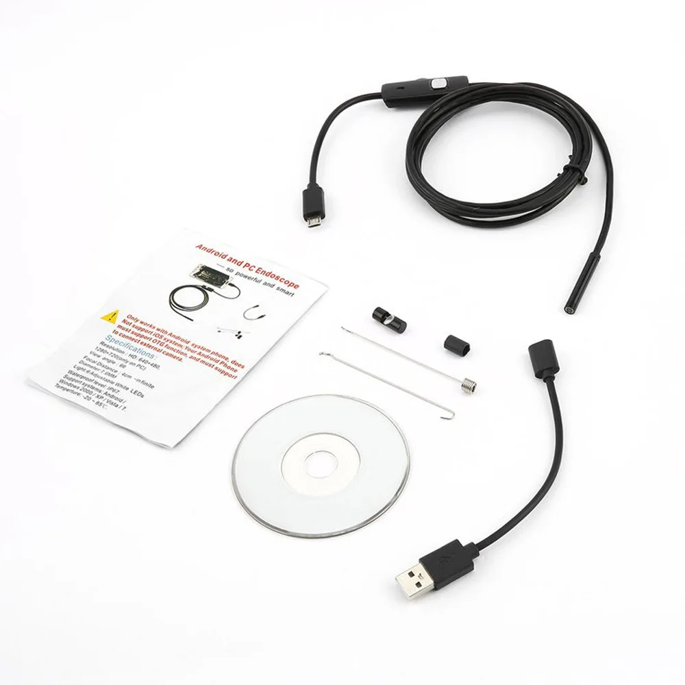 5,5 мм эндоскоп камера HD USB эндоскоп с 6 светодиодный 1,5 м жесткий кабель Водонепроницаемый эндоскоп обнаружения для Android PC