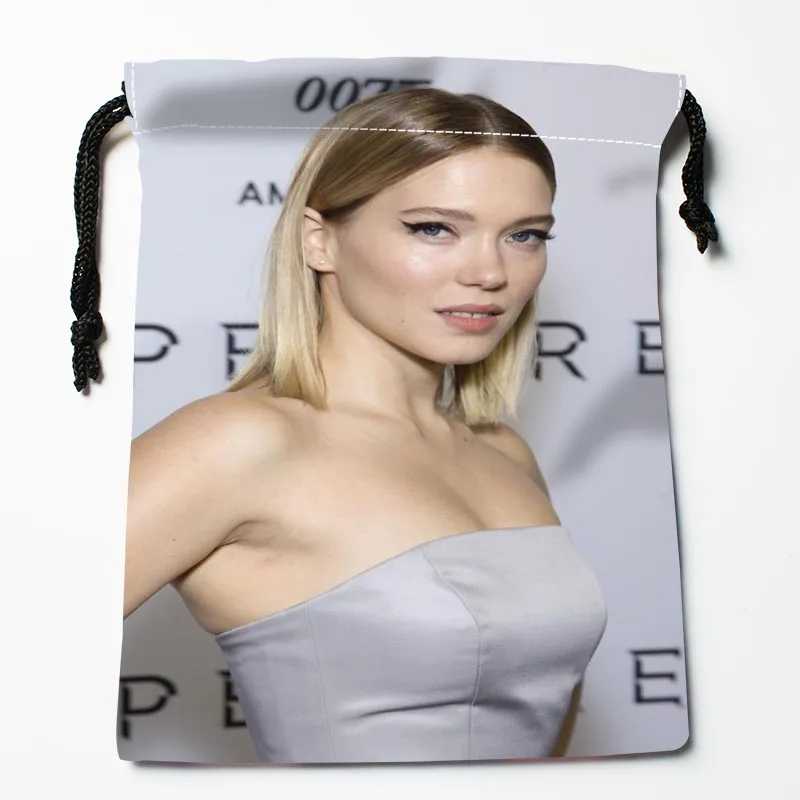 Новое поступление Lea Seydoux сумки на шнуровке на заказ сумки для хранения Подарочные мешки с принтом больше размер 27x35 см DIY ваша фотография