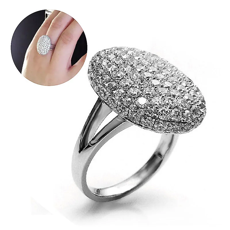 

GETNOIVAS Silver Color Twilight Breaking Dawn Bella Engagement Wedding Ring Gorgeous Rhinestone Inlay Women Rings Jewelry SL