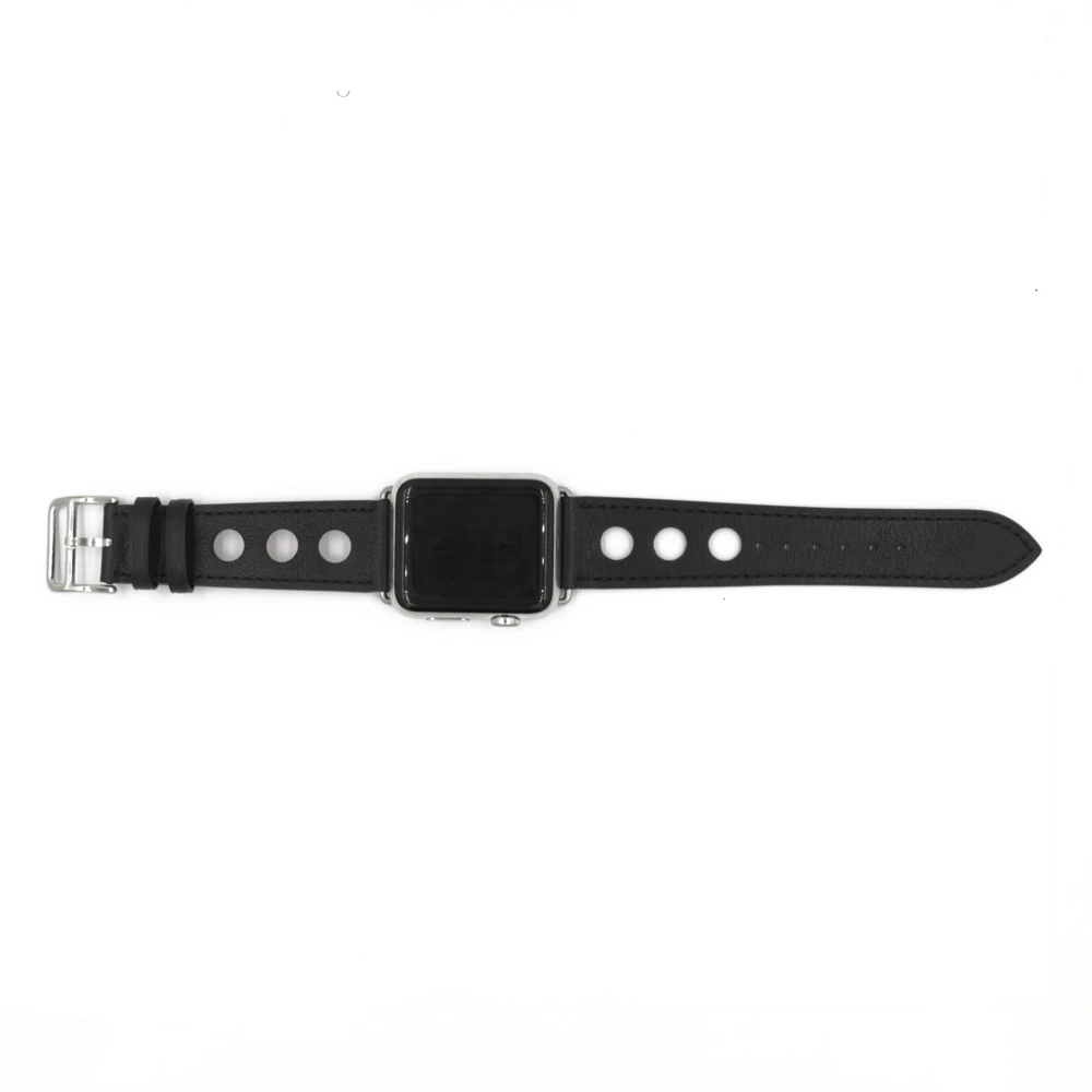 URVOI Single Tour Rally band for apple watch series 3 2 1 strap for iwatch racing belt for Hermes watch band Noir Gala leather6