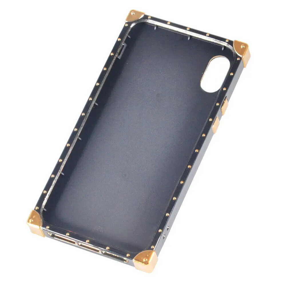 Luxury Rose Flower Blue Ray Square Eye Trunk TPU Case Cover For iPhone Samsung