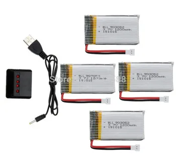 

SYMA X5SW X5SC X5S X5SC-1 M18 H5P RC quadcopter 3.7v 1200mah upgrade Li-polymer battery 4pcs charger