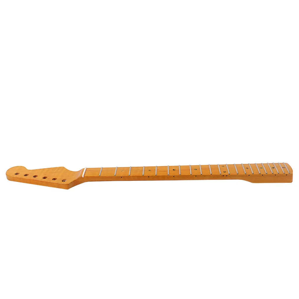21 лада Кленовая насадка для гитары Замена шеи гитары для ST электрогитары изготовлен из CA тигровый клен древесины натуральный глянцевый# P5