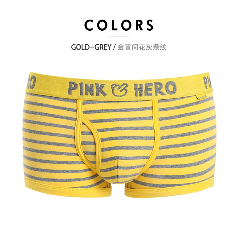 Pink Hero Для мужчин мужское нижнее белье Для мужчин трусы-боксеры с изображением гладкое хлопчатобумажное полотно шорты-боксеры трусики брендовая одежда, детские трусы-боксеры Cuecas u-образной выпуклостью спереди