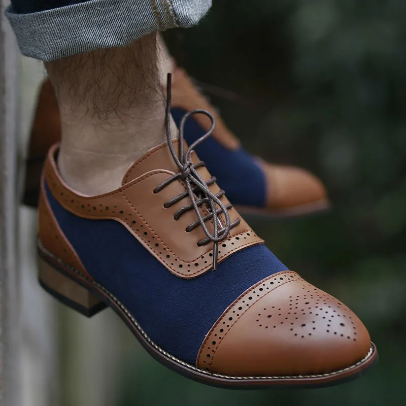 

2019 Luxury Brand Oxford Shoes Men British Style Carved Genuine Leather Shoe Lace-Up Brown Brogue Shoes Zapatos Hombre BRM-104-9