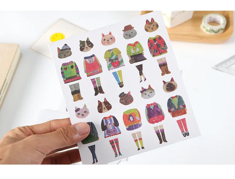 5 шт. милые наклейки на канцелярские товары для собак Kawaii наклейки для кошек Новинка клейкие наклейки для детей DIY Скрапбукинг дневник