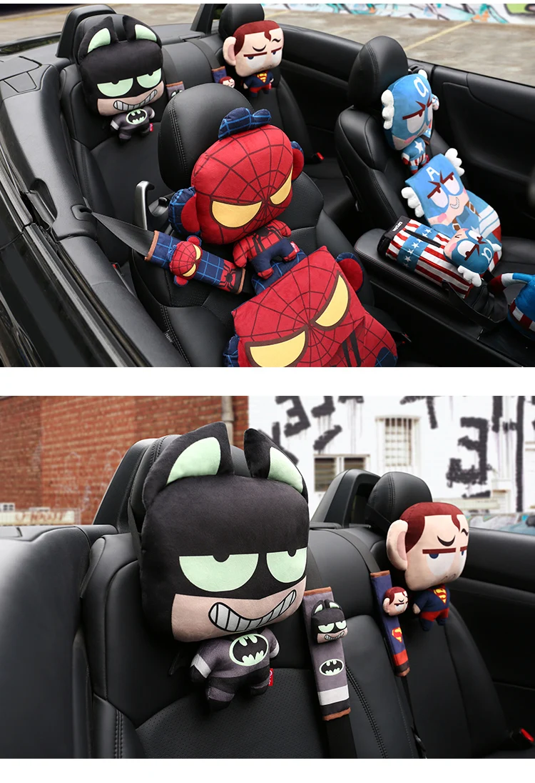 Marvel мультфильм автомобиль подголовники подушка для шеи мстители капитан Бэтмен пены памяти милые сиденья поясничная поддержка для талии подушки офиса