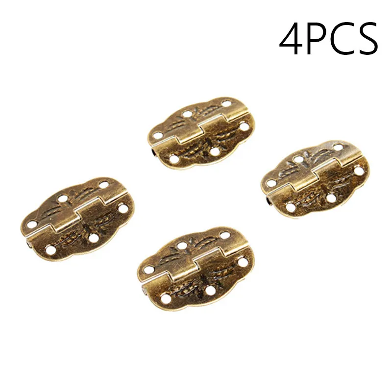 4pcs Jewelry Box Hinge Antique Hinge Packaging Accessories Oval Hinge Surface Mounted Olive Hinge 6 Hole Iron Hinges 30*22mm