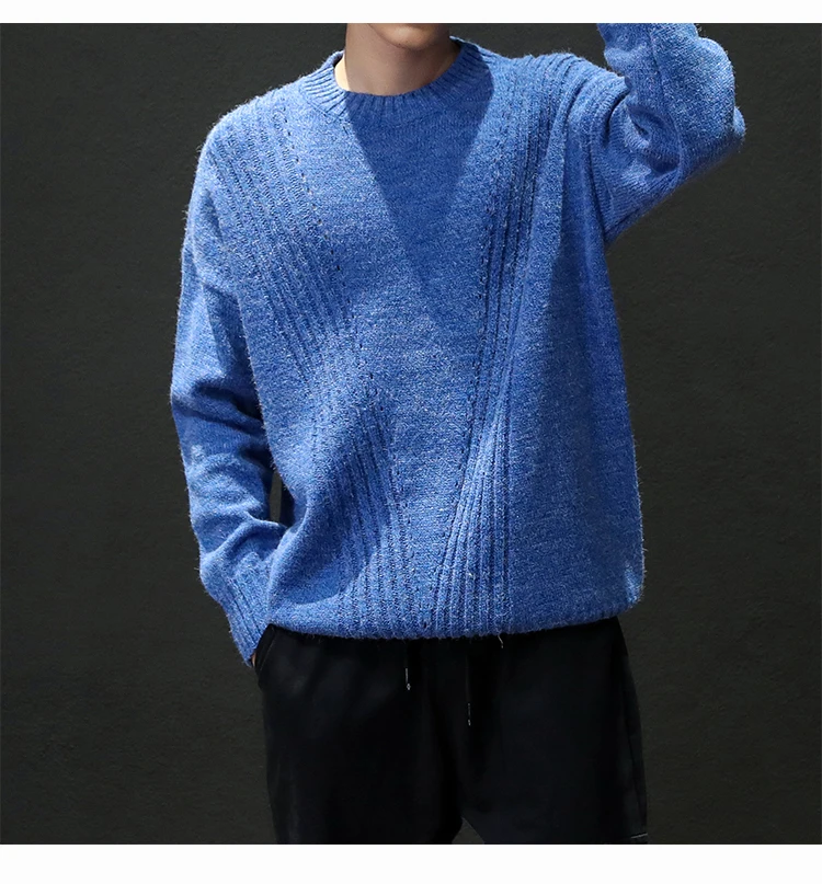 2019 новые зимние Для мужчин шерстяной свитер 4XL Полосатый Дизайн повседневные мужские свитера; тонкий прилегающий вязаный Пуловеры Плюс