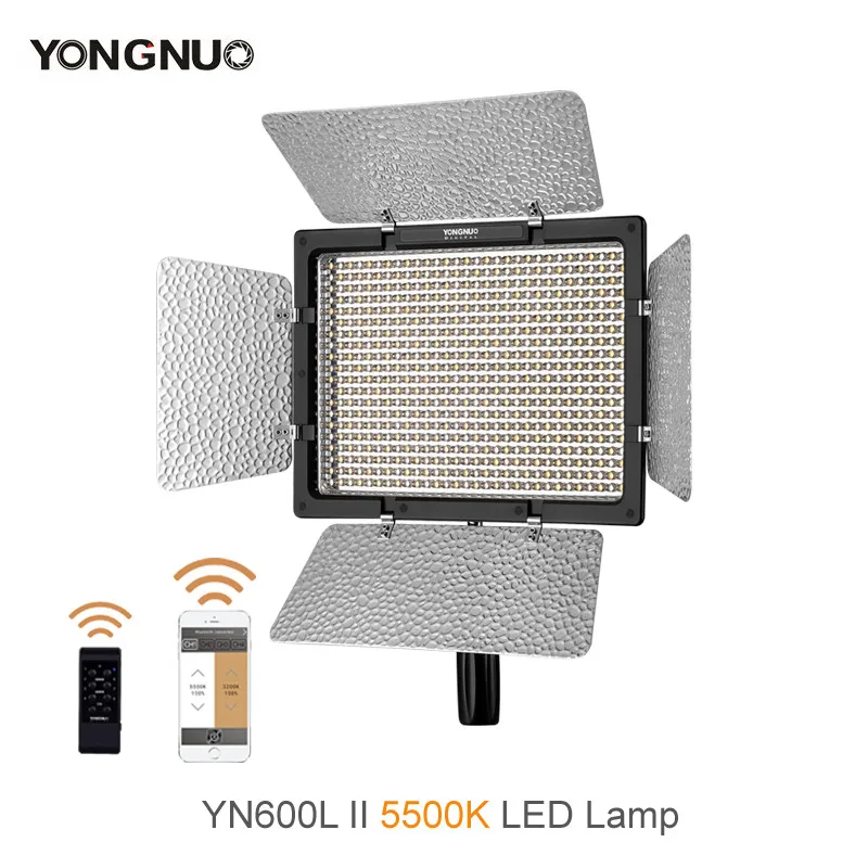 YONGNUO YN600L II 3200 K-5500 K YN600 II 600 видео светодиодный светильник Панель 2,4G беспроводной пульт дистанционного управления по телефону приложение для камера для интервью - Цвет: Черный