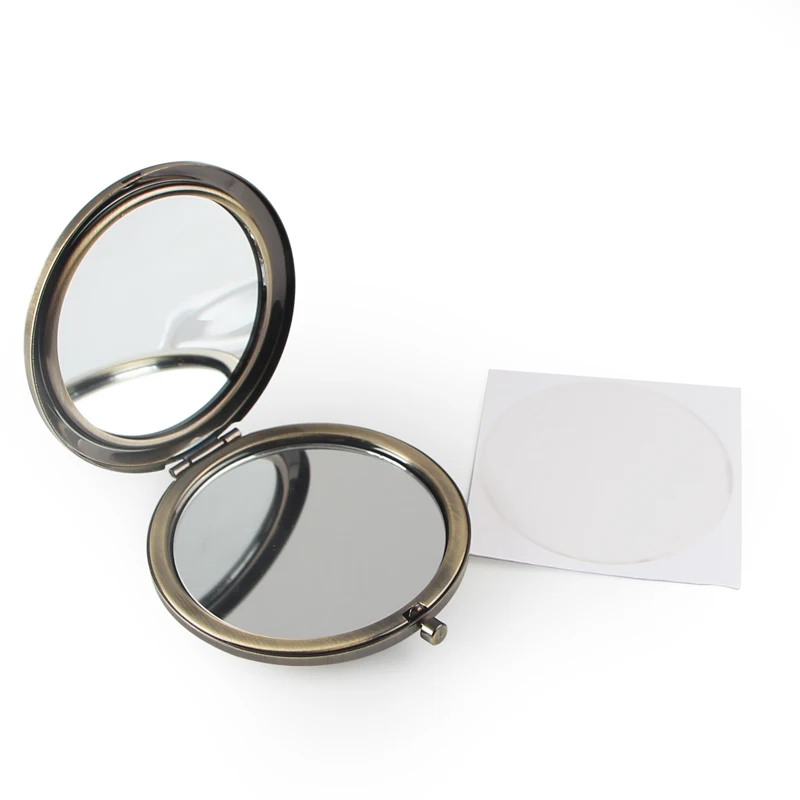 Hollow Bronze Compact Mirror with epoxy sticker  (9)