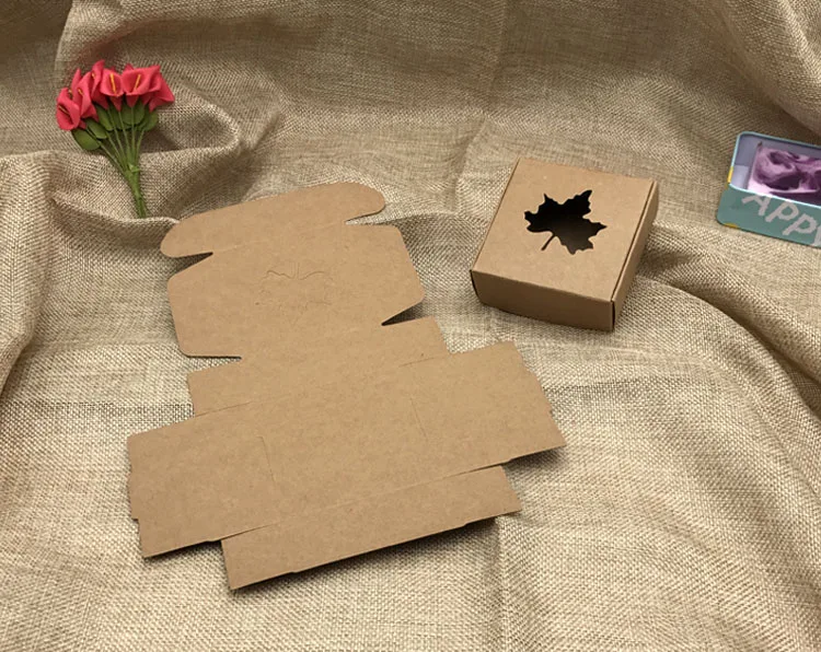 Натуральная крафт-бумага x 6,5x3 см/7,5x7,5x3 см 10 шт. 6,5 подарочная упаковка коробка, Малый ремесло коробка складной ручной мыло бумага картонная коробка