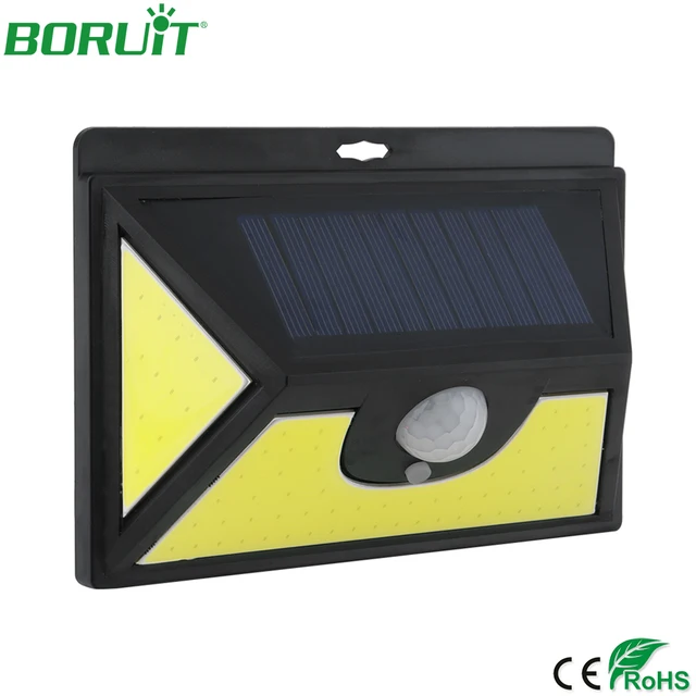 Boruit 102 Cob Led Solar Light Body Pir Motion Sensor Wall Light