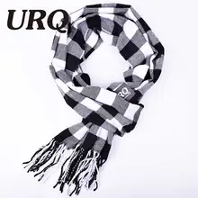 2016 winter New Mens Warm Soft Cashmere wool plaid tartan scarf checked Scarf black W3A17529