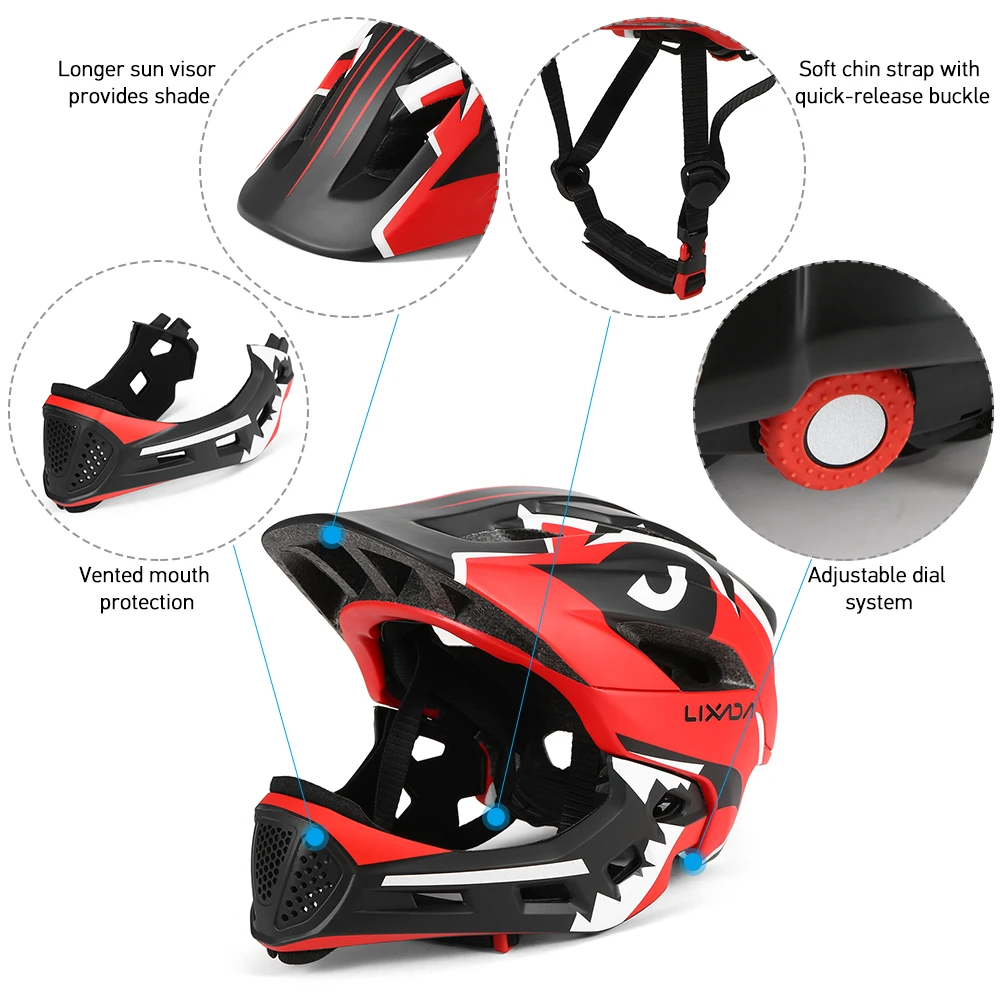 Lixada Дети Съемный полный шлем Дети спортивный шлем безопасности для езды на велосипеде колесико для скейтбординга катания на коньках