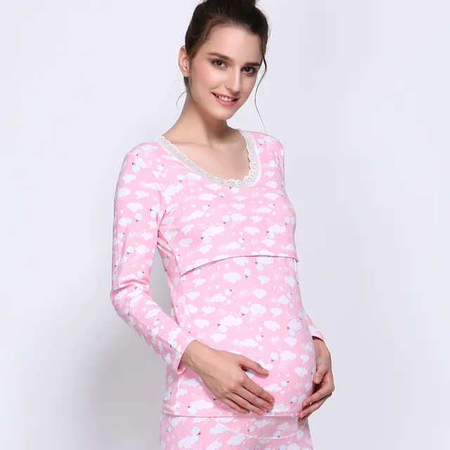 Buy Spring autumn Pregnant women pajamas Pure cotton