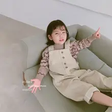 Новое поступление, вельветовый комбинезон для девочек и мальчиков, модные длинные штаны для девочек 3-8 лет