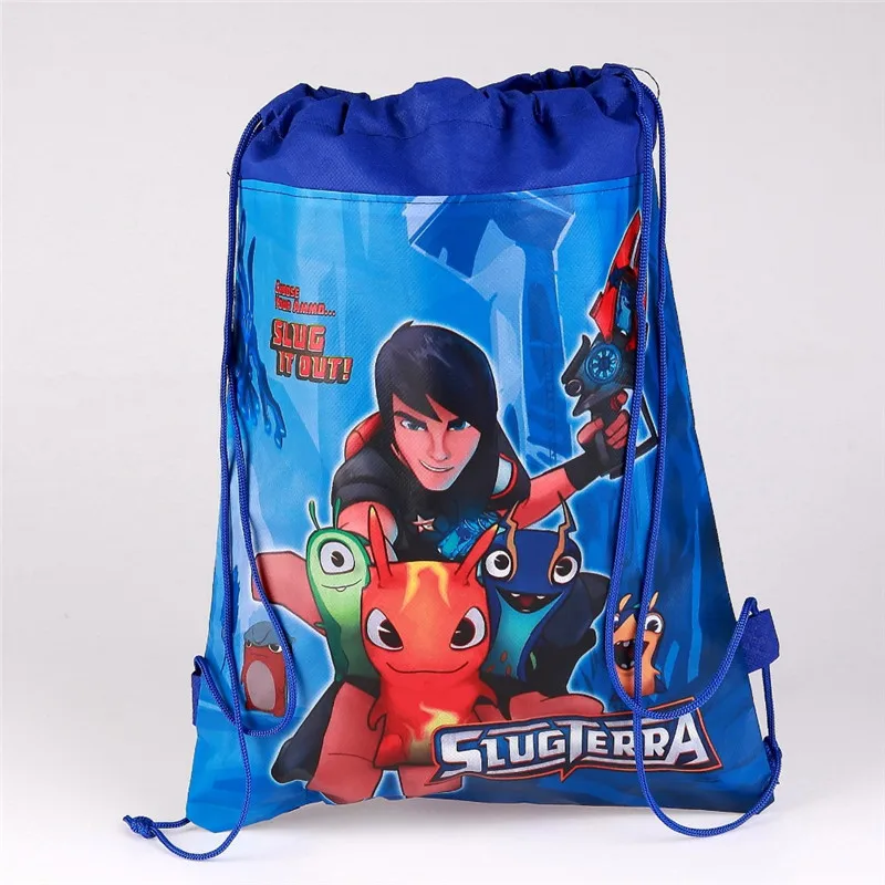 

12pc Drawstring Backpack Slugterra Non-Woven Fabric Loot Bag Gift Bag Theme Party For Kids Boy Girl Birthday Decoration