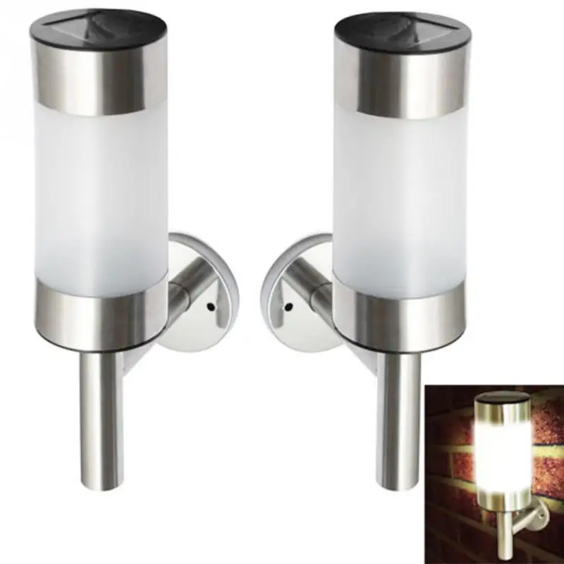 

Stainless Steel LED Solar Power Wall Mount Light Outdoor Garden Yard Sensor Wall Lamp