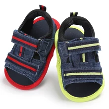 Весенние летние детские сандалии; мягкие кожаные сандалии для малышей; летние пляжные сандалии на мягкой подошве для маленьких мальчиков