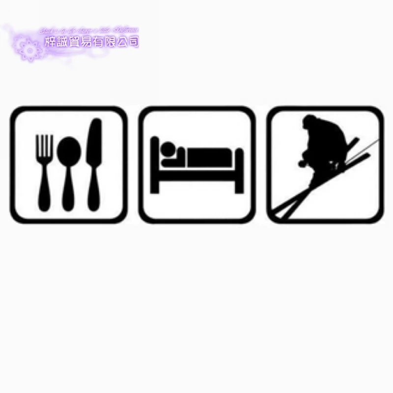 Ski Sticker Eat Sleep Ski Decal Skiing Posters Board Vinyl Wall Decals Pegatina Quadro Parede Decor Mural Ski Sticker
