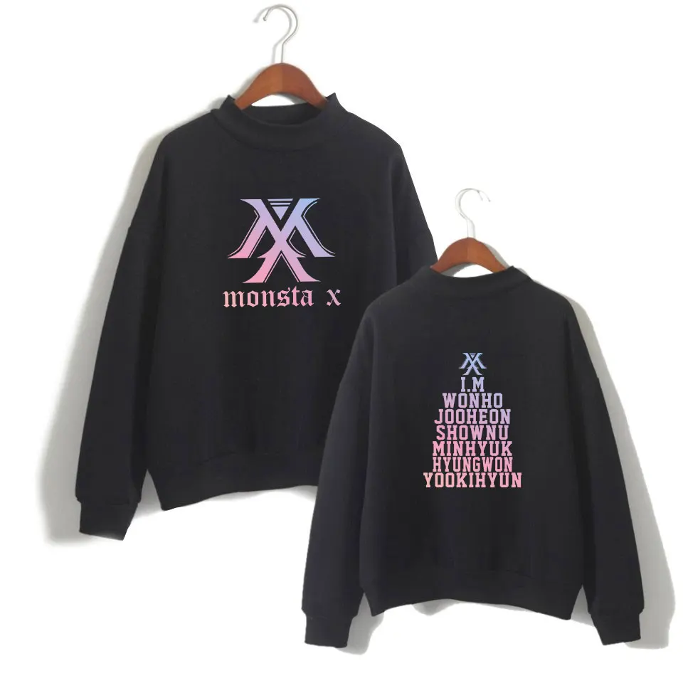 Женский свитер с высоким воротом в стиле Харадзюку MONSTA X осенне-зимний хлопковый