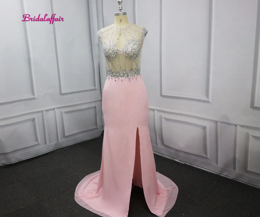 

Real Photos Prom Dresses 2018 Sexy O-neck back Ever Pretty Women's elegant sleeveless long Prom Evening Party Dresses