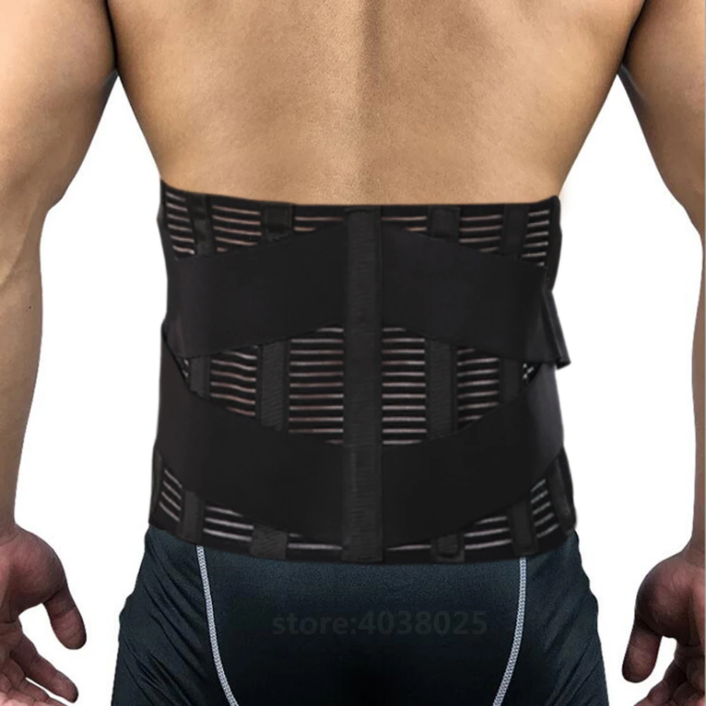 Adjustable Elastic Waist Support Belt Steel Pressurization Lumbar Back