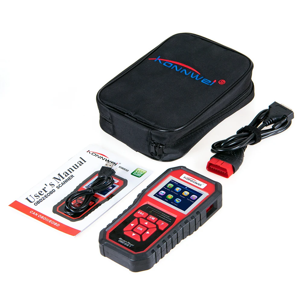 Автомобильный диагностический сканер KONNWEI KW850 полный OBD2 KW 850 OBDII PK AD410 NT301