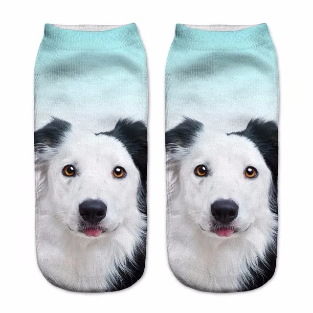 3D животные кошка собака напечатаны унисекс смешные мужские носки и женские повседневные низкие рождественские носки 1 пара высококачественные носки