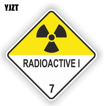 

YJZT 12.5CM*12.5CM Car Styling Radioactive I Warning Car Sticker Decal 6-1524