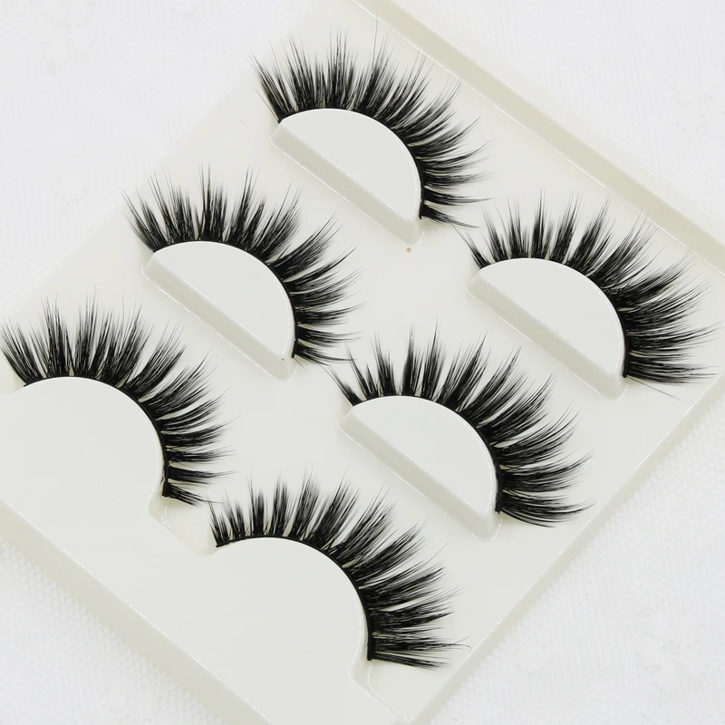 

Multi layer 3D Stereo Cross False Eyelashes Handmade Soft Thick Curling Natural Eyelashes Winged Smoke Makeup Fake Eyelashes