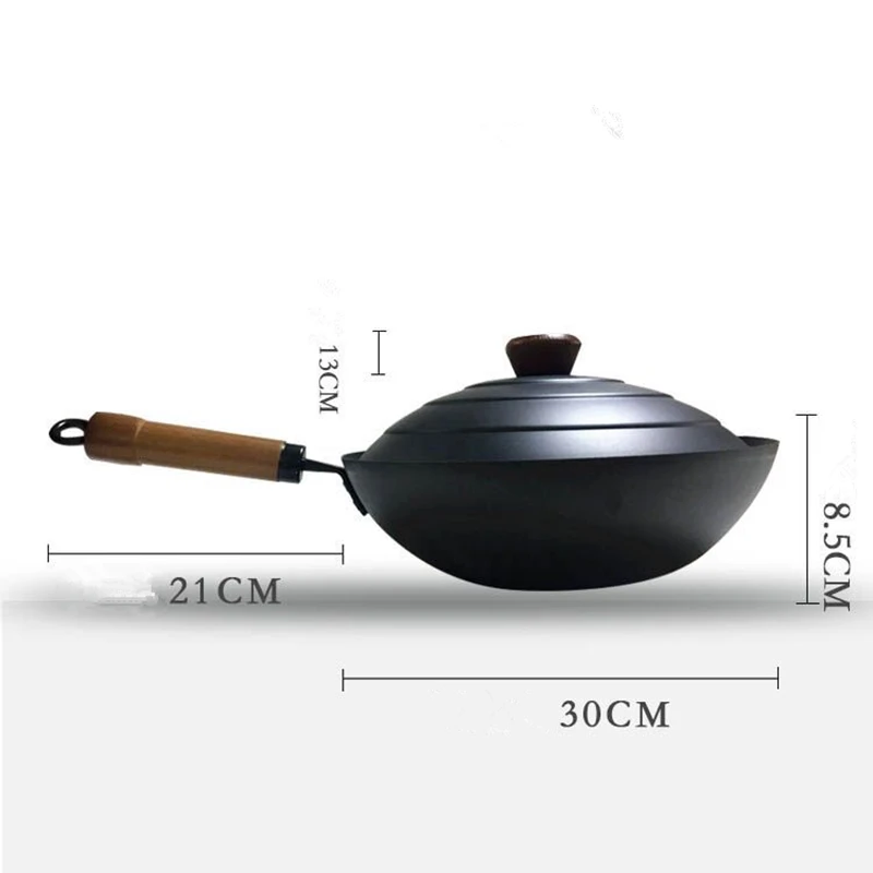 Мастер Звезда 30 см чугунные антипригарные Woks с крышкой Изысканная посуда Stew Woks общего использования для газовой и индукционной плиты