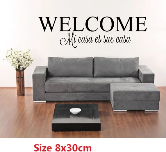 Spanish Welcome Mi Casa Es Sue Casa Vinyl WallDoor Decal....Your choice of color