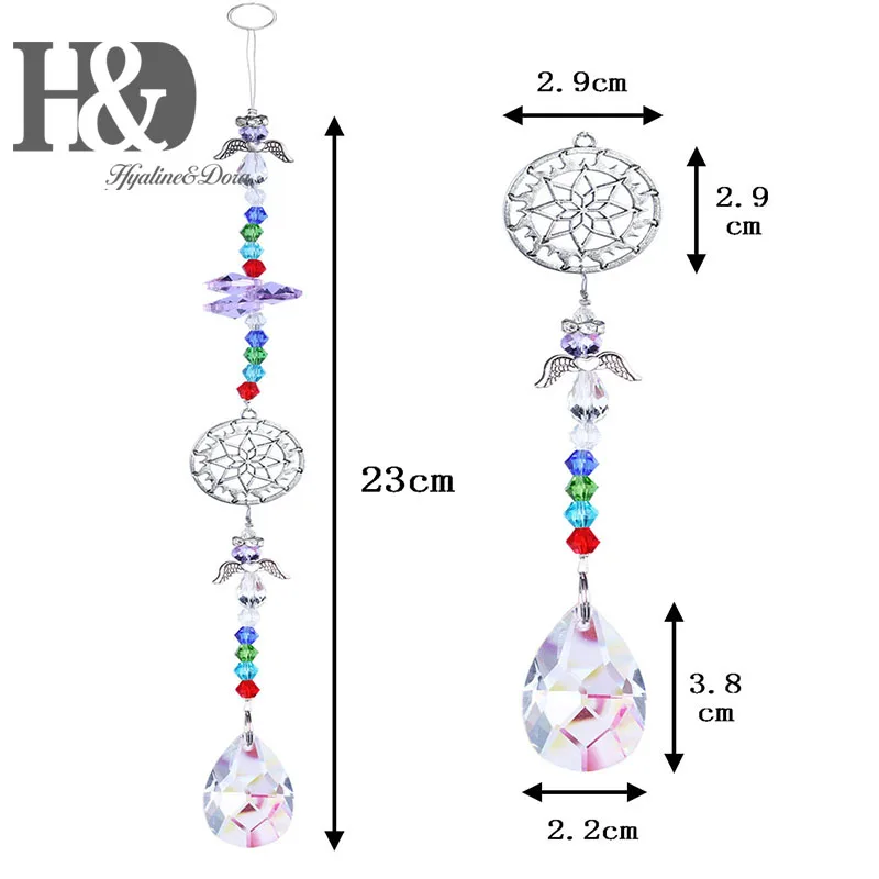 H& D Висячие хрустальные ангелы Suncatcher чакра Радуга производитель ангел-хранитель орнамент Декор окна