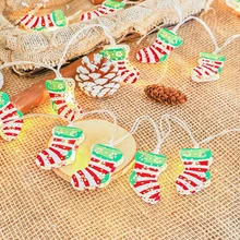 Рождественские огни, светодиодные гирлянды для помещений/рождественские носки/Вечерние огни/Новогоднее украшение для дома, ночная лампа для детей