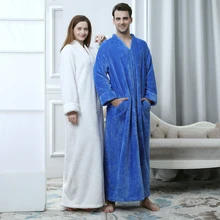 Women Plus Size Winter Thermal Long Pregnant Bathrobe Thick Flannel Warm Kimono Bath Robe Lovers Dressing Gown Brides Robes on sale winter lovers luxury warm long flannel bathrobe women men thick kimono night bath robe robes dressing gown home clothes