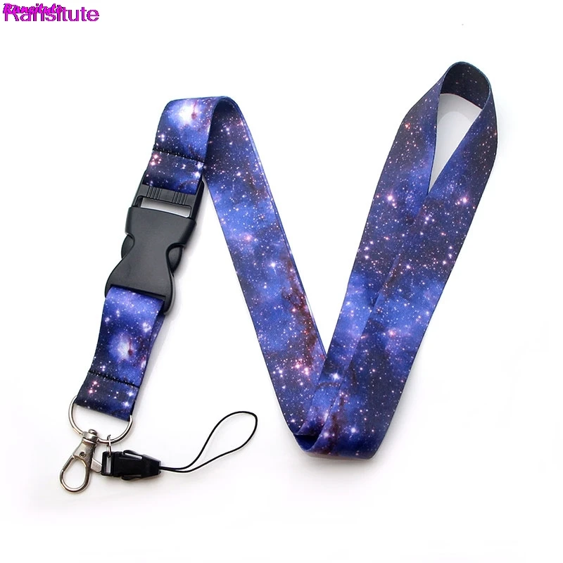 

Ransitute starry colorful mobile phone strap neck lanyard key ID card mobile phone USB bracket lanyard ribbon