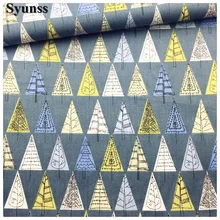 Syunss, твиловая, хлопковая ткань DIY Tissu лоскутное одеяло для шитья детских игрушек постельные принадлежности ткань для квилтинга Серая задняя елка печатная ремесло Tecido