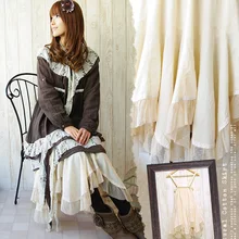 Японские весенне-летние юбки Mori для девочек, женские свободные хлопковые кружевные лоскутные Асимметричные женские юбки Vestido C240